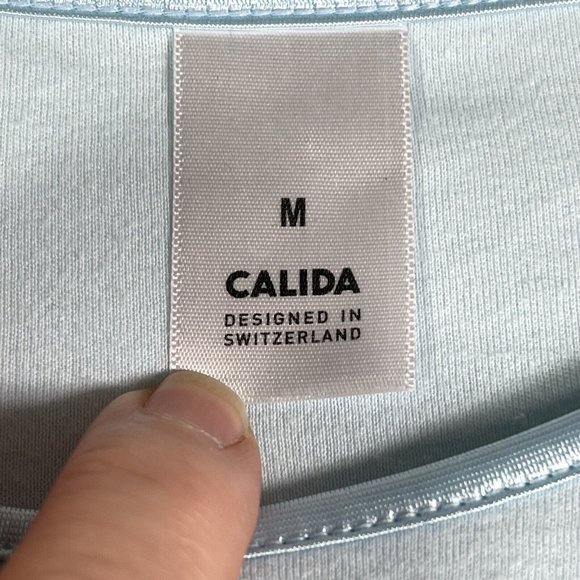 Calida Switzerland Womens Nightgown Size M Blue Long Sleeve Cotton 33346 - Picture 6 of 12